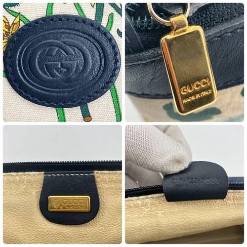GUCCI Hand Bag Tote Purse Canvas Leather Multicolor Authentic - Picture 18 of 24