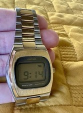 Vintage Seiko 0532-5009 Digital Quartz LC Gold/Silver 2-Tone Watch-Very Nice 