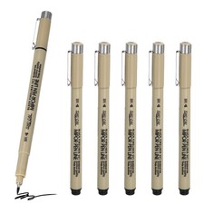 Fineliner Pens, 6 Pcs BR Fineliner Marker Black Waterproof Ink Pens