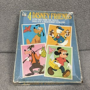 4 Disney Friends Extra Thick Frame-Tray Puzzles- See Notes