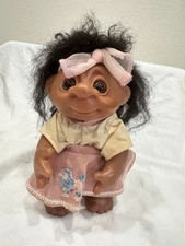 Thomas Dam 1977 Troll Doll 1950s Poodle Skirt Black Hair 9-inch Vintage