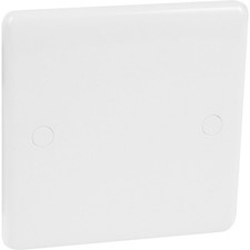 Wessex Single Gang Blanking Plate Electrical Wall Cover Plate - White