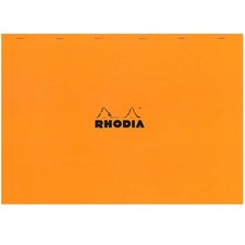 Rhodia Staplebound Notepad - Graph 80 sheets - 16 1/2 x 12 1/2 - Orange cover
