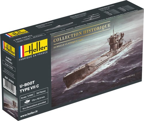 Heller 81002 - 1:400 WWII German U-Boat Type VII C - New
