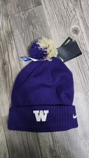 Nike WASHINGTON HUSKIES UW Football Warm COLLEGE WINTER BEANIE Ski Hat Fan Cap