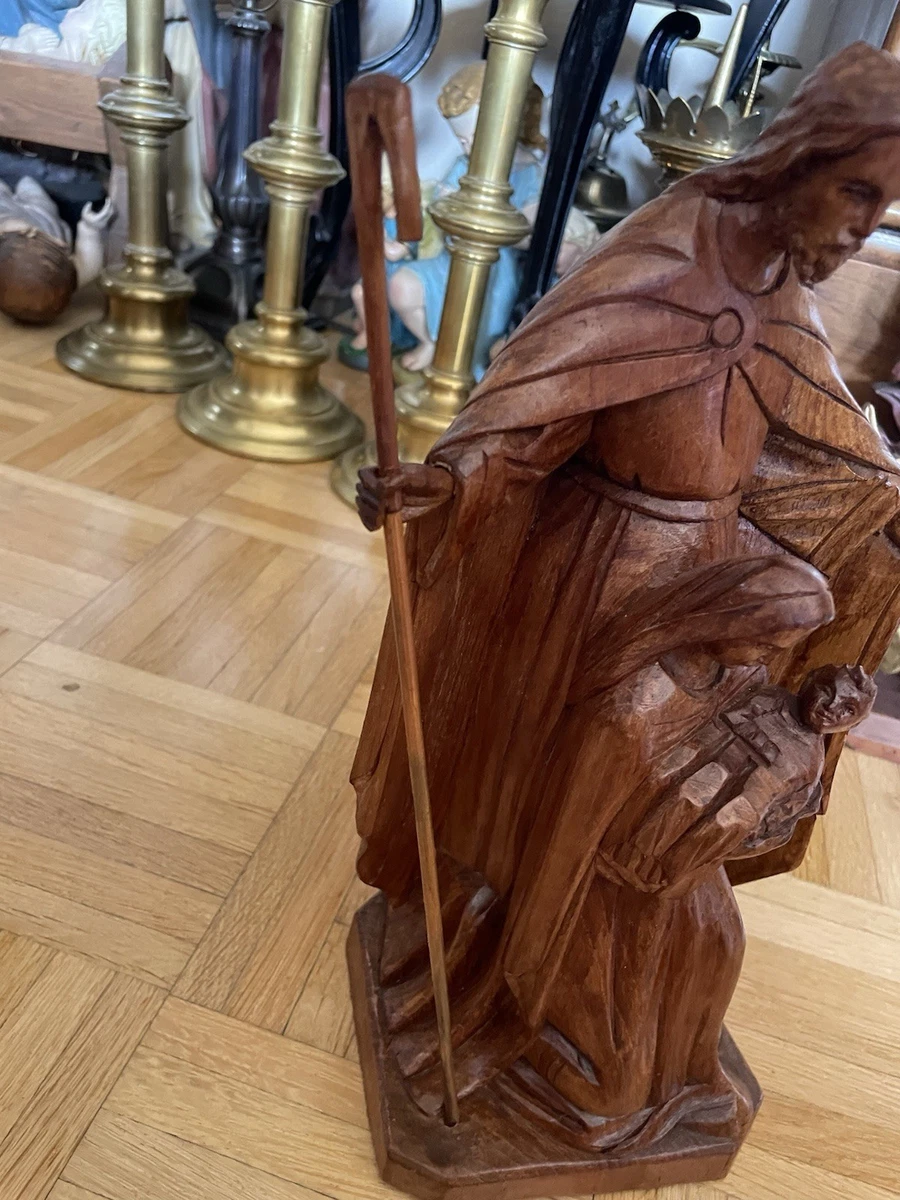Heilige Familie Holzfigur Handgeschnitzt 35cm Josef Maria Jesuskind Südtirol alt