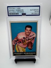 1961 Topps JOHNNY ROBINSON Signed KANSAS CITY CHIEFS Card  ROOKIE   PSA/DNA. rookie card picture