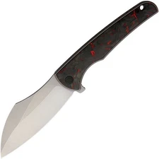 VDK Knives Vice Framelock Black Titanium / Red Carbon Fiber Folding Knife-VDK034