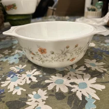 vintage Pyrex "Emily Spring Garden" casserole dish No Lid No Chips Or Cracks