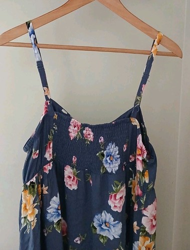 New Torrid Babydoll Challis Hi-Low Cami Size 0 Large 12 Purple Floral Sleeveless - Picture 7 of 10