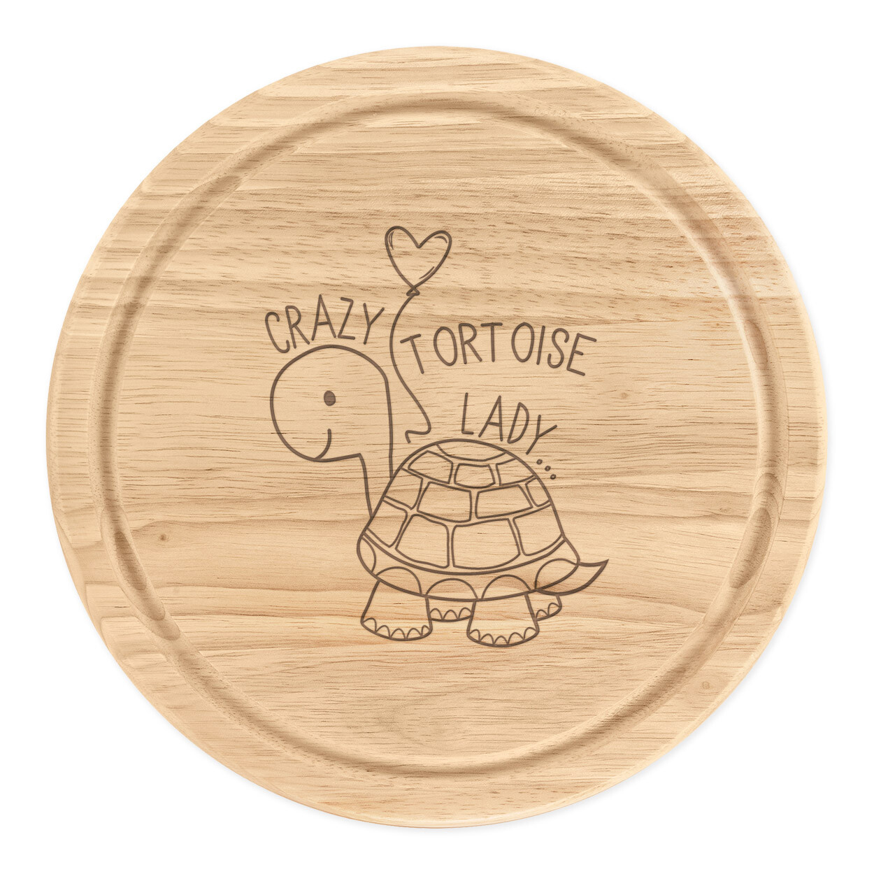 Crazy Tortoise Lady Round Chopping Cheese Board Funny