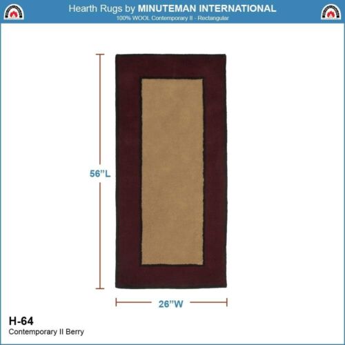 Contemporary II Berry Wool Hearth Rug, Rectangular - Picture 4 of 8