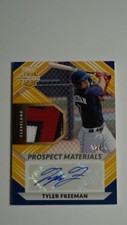 2022 Elite Extra Edition #PMS-TF Tyler Freeman Prospect Materials Auto Gold #/10