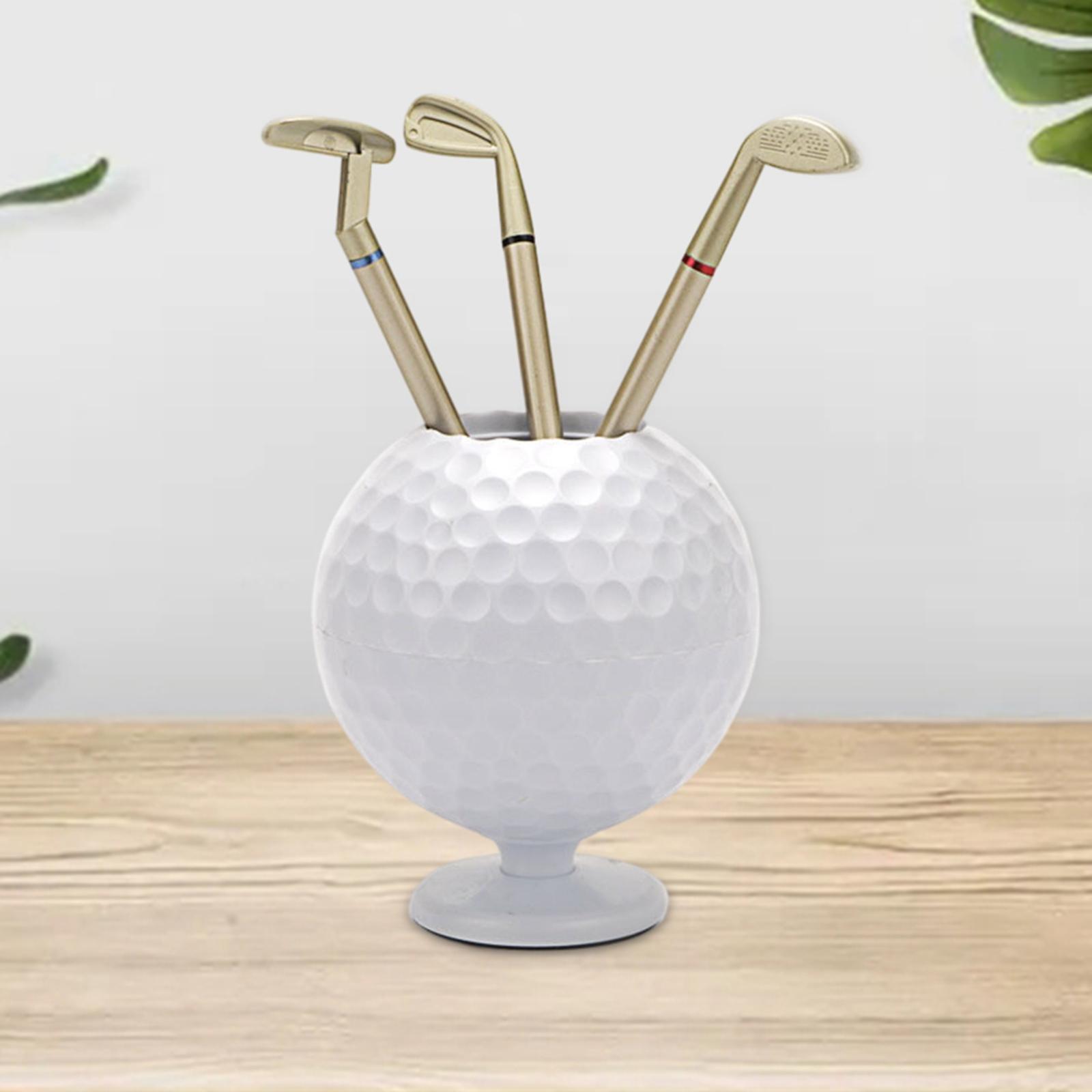 Stylish Golf Ball Pen Holder Golfball Sculpture Bucket for Home Ornament eBay