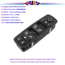 For 2016-2022 Ram 1500 2500 Driver Side Master Power Window Control Switch Left
