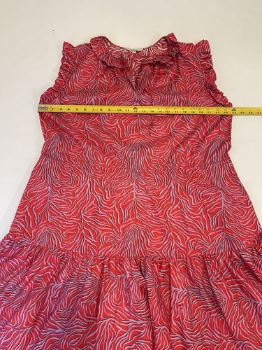TUCKER NYC Midi Cotton Sundress Tiered Sz XL Summer Sun Dress W/ Pockets Beach - Picture 11 of 16
