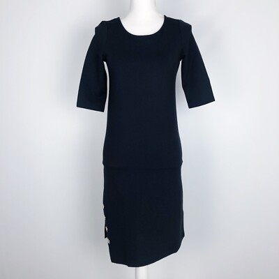 NWT Armani Jeans Navy Blue Jersey Dress Asymmetric Hem Short Sleeve XXS IT  36 | eBay