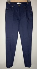 ST JOHN Signature Jeans Navy Blue High Rise Chino Size 10 Cotton Classic Quality