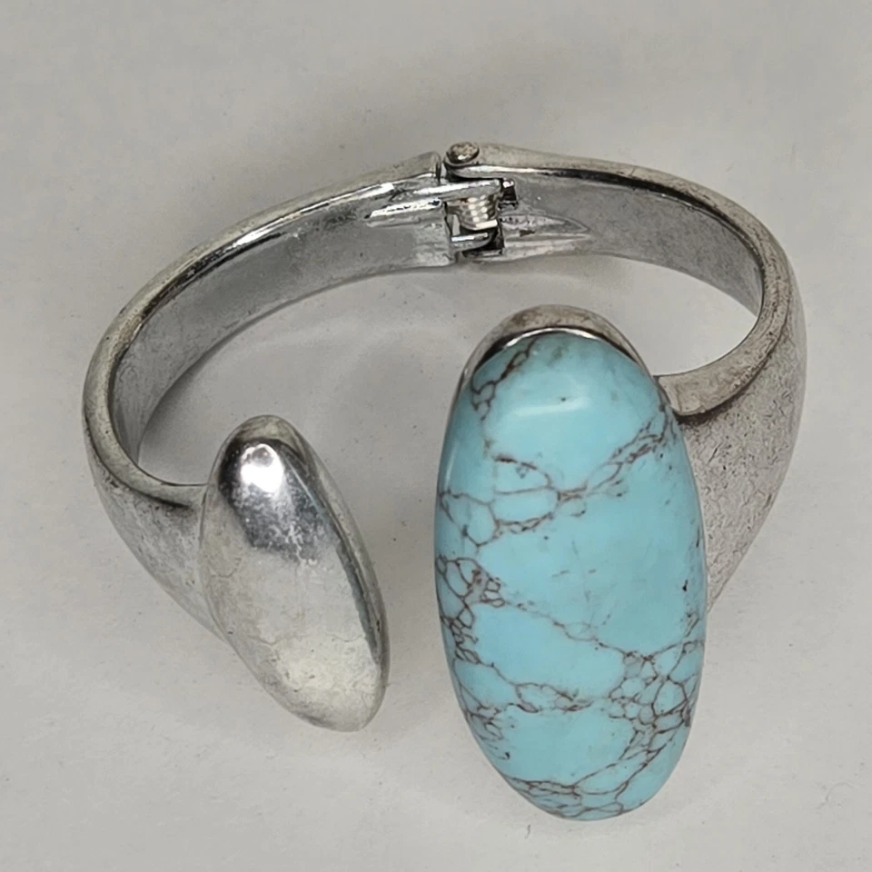 "Brazalete brazalete con bisagras escultural Robert Lee Morris Soho placa de plata de 7,5-8""" Foto 2 de 4