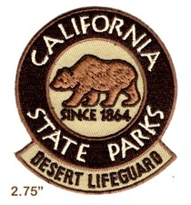 California State Parks DESERT Lifeguard Patch - smaller 2.75" size