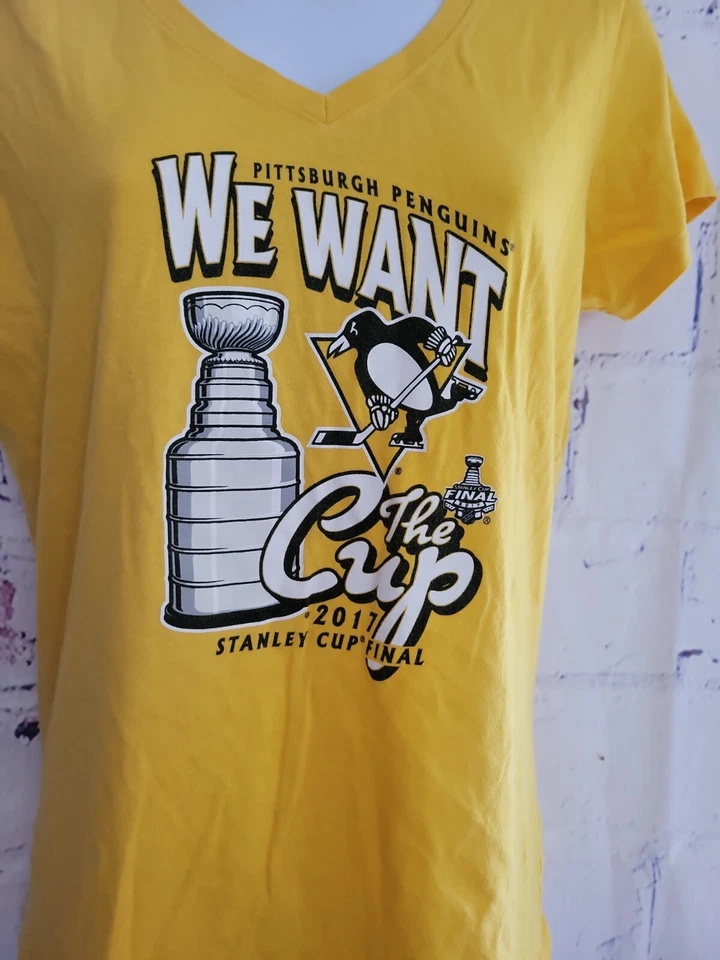 NHL Pittsburgh Penguins Mujer Camiseta Camiseta Mediana Mezcla Algodón Cuello en V Sh/Slv Foto 2 de 4