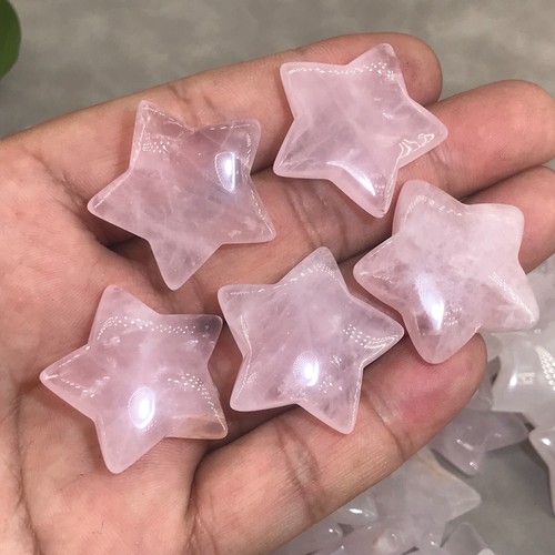 5 piezas Estrellas de cuarzo rosa natural cristal curativo cristal regalo 1" - Imagen 10 de 11