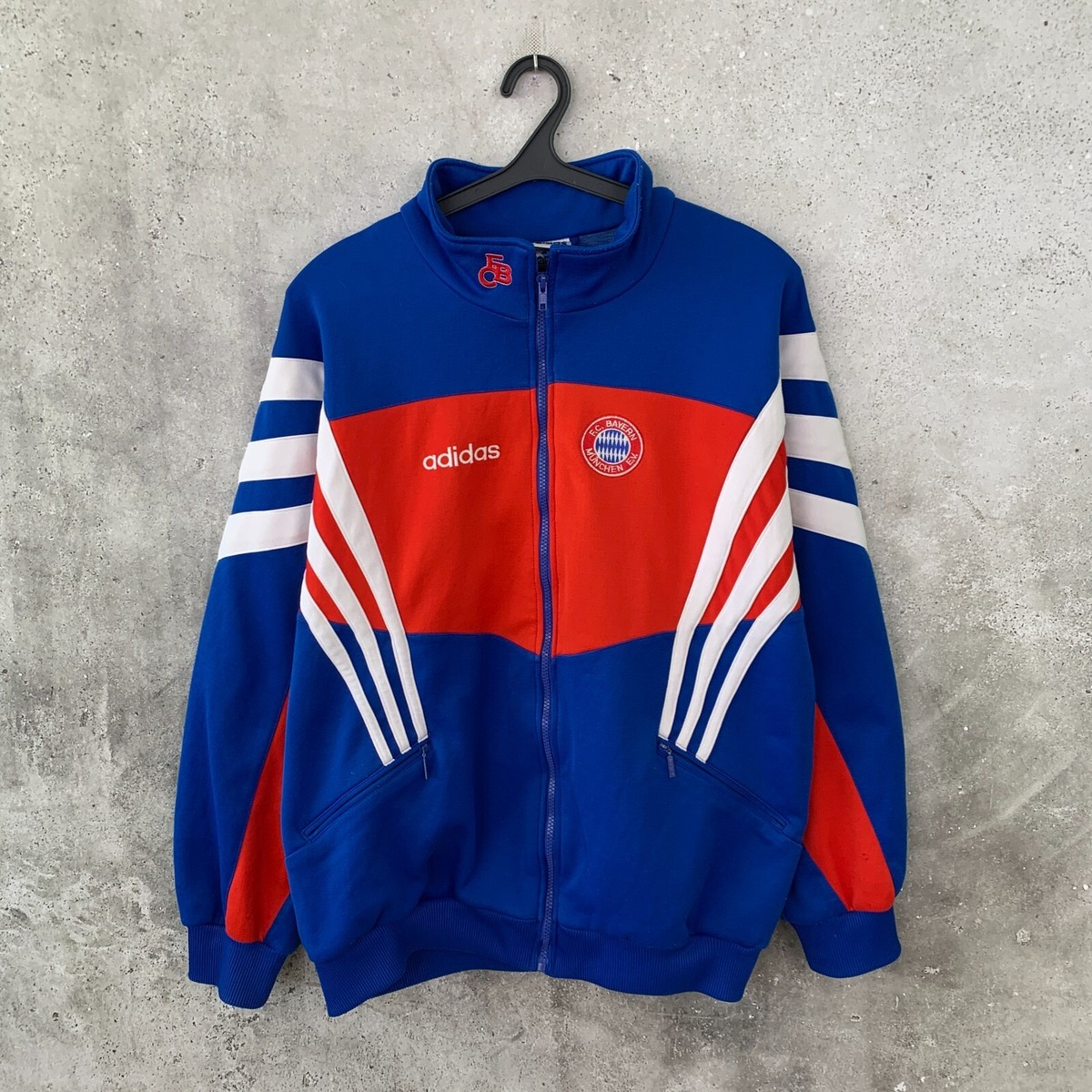 BAYERN MUNICH 1995 1996 TRAINING FOOTBALL JACKET ADIDAS TRACK