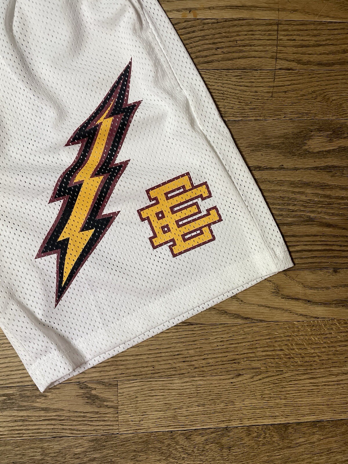 Eric Emanuel EE Basic White Lightning Bolt Shorts… - image 3