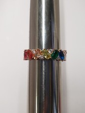 MULTI STONE RAINBOW RING SIZE 8