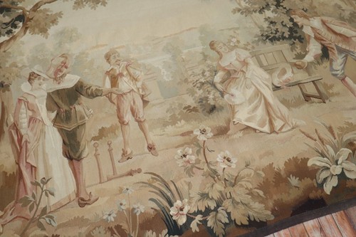 Antique French Tapestry 19th Century Size 8'3''X7'9'' - Picture 6 of 8