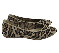 Women's 6 Skechers Cleo Claw-Some Flats 44886 Knit Animal Print Memory Foam Shoe