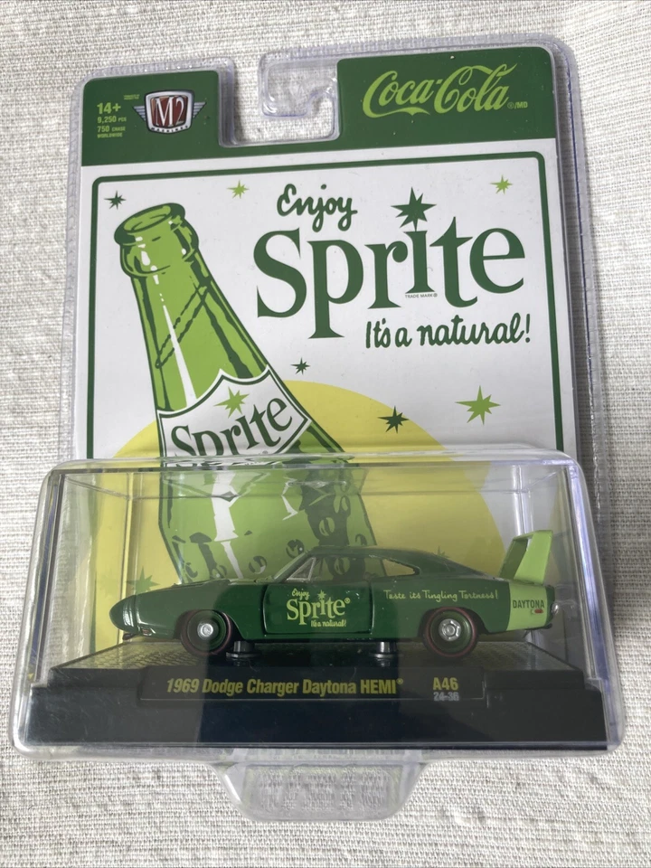 M2 Machines 1969 Dodge Charger Daytona HEMI A46 Green Coca-Cola Sprite Series - Image 3 of 4