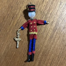 Nutcracker Suite Lanyard Clip Ballerina Jointed Gold Tone Jewelry Rhinestone