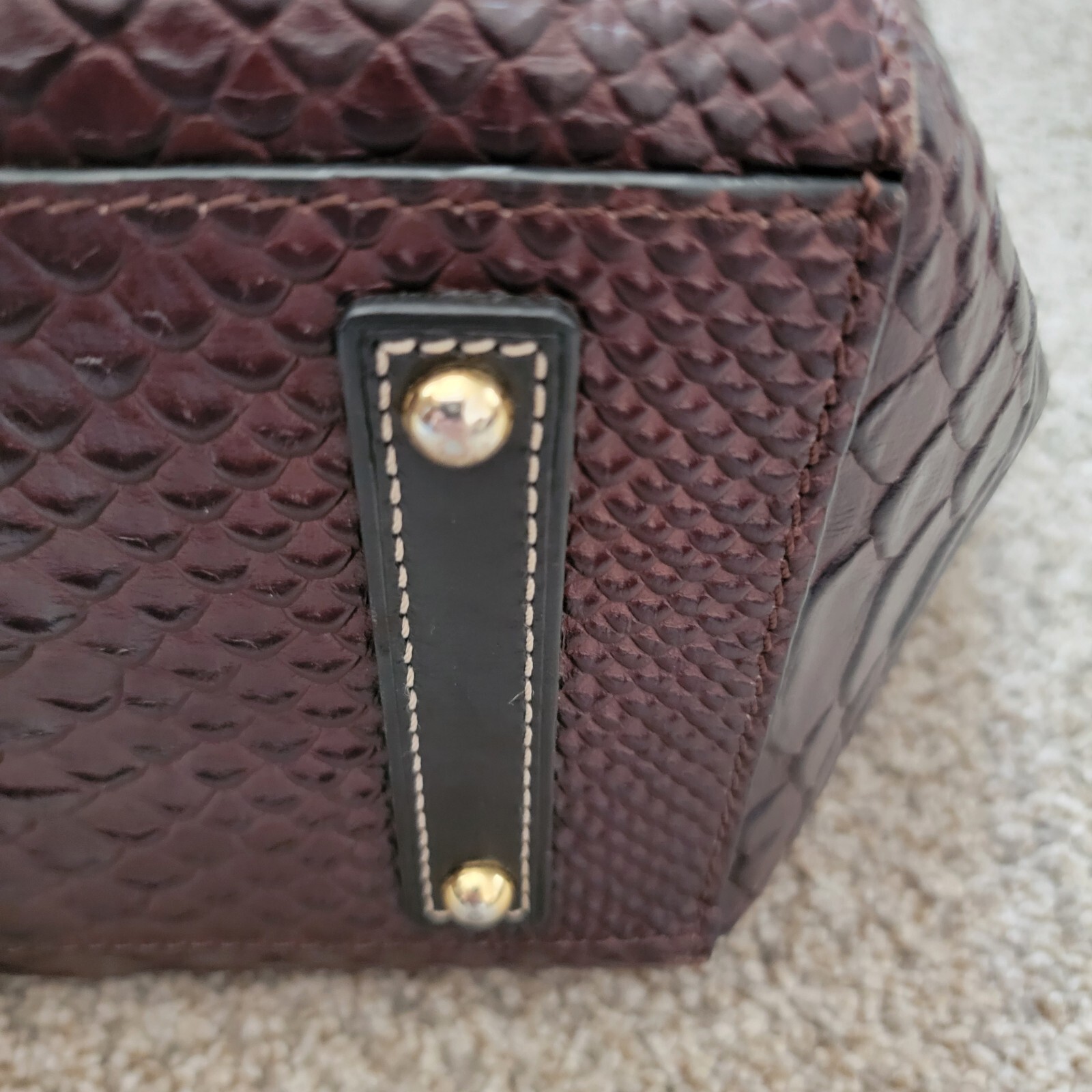 Dooney & Bourke Dark Brown Python Snakeskin Embos… - image 11