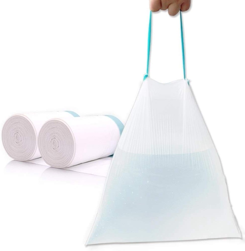 4 Gallon Small White Strong Drawstring Trash Bag,Garbage Bags for Bathroom, Bedr