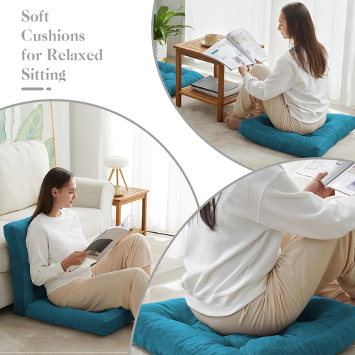 Floor Cushion 55X55Cm, Large Square Floor Pillows Seating Adults,Tufted Corduro - Picture 6 of 8