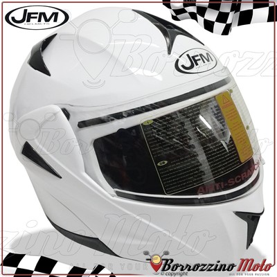 CASCO MODULARE APRIBILE CON VISIERINO MOTO SCOOTER TOURING JFM BIANCO XS  53-54 | eBay