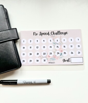 No Spend Savings Challenge Cash Envelope Insert Water Resistant Budgeting System