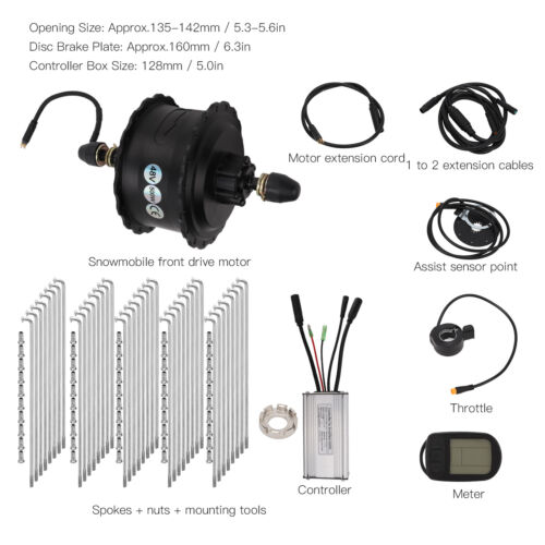 01) 48V 500W Hub Motor Kit Waterproof Connector Electric Bike Conversion Kit Wit - Picture 1 of 18