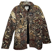 Chico  s Design Sz 3 Large Animal Print textured Jacket