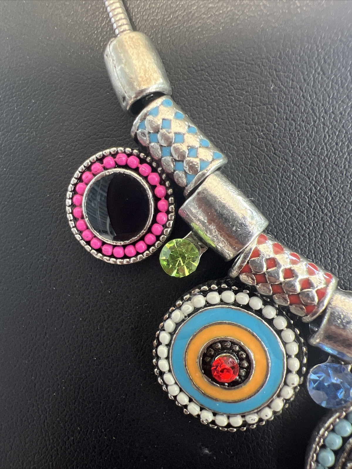 Bohemian Style Pattern Statement Necklace Eye Cat… - image 2