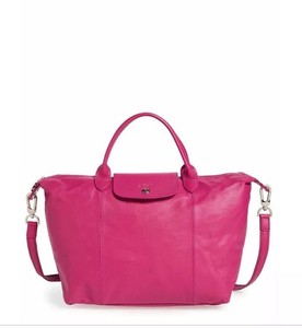 Longchamp Le Pliage Cuir Small Handbag With Strap Gray