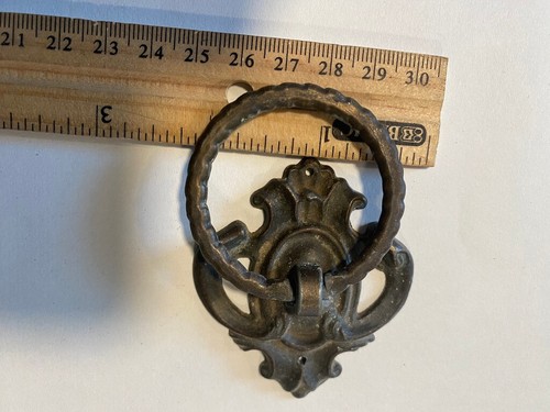 2" Vintage Solid Brass drawer or door pull, restoration or repair or project - Picture 4 of 4