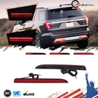 3D Optic Red Lens Tail Brake Rear Bumper LED Lights For 2016-2019 Ford Explorer