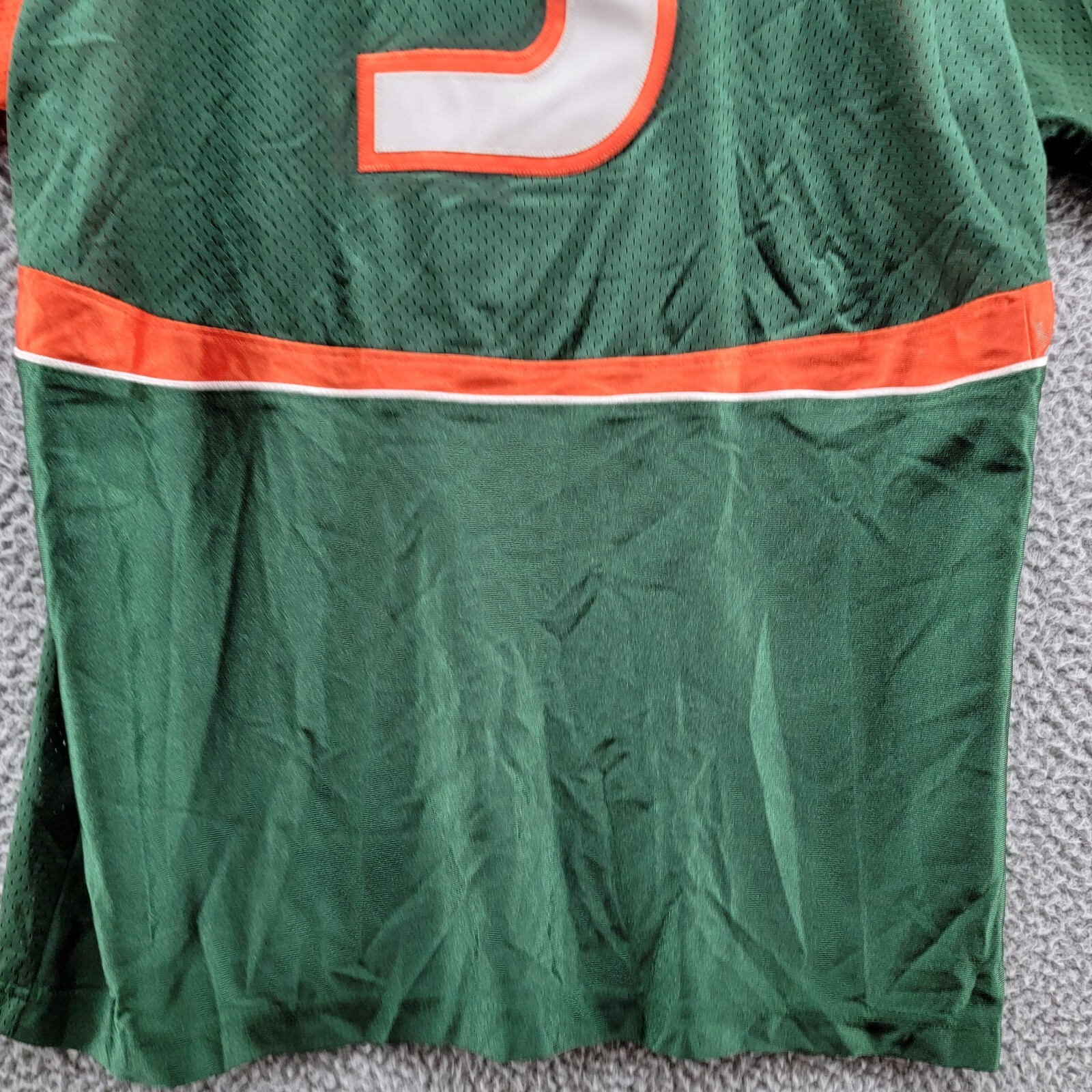 Vintage Nike Miami Hurricanes Jersey 3 Green Orange Alternate Size