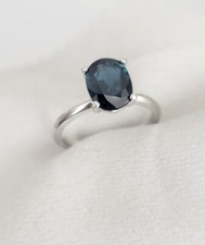 2.00 Carat Genuine Blue Sapphire Ring in925 Sterling Silver
