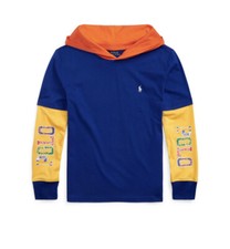 Polo Ralph Lauren Big Boys Logo Jersey Hooded T-shirt Size : Large