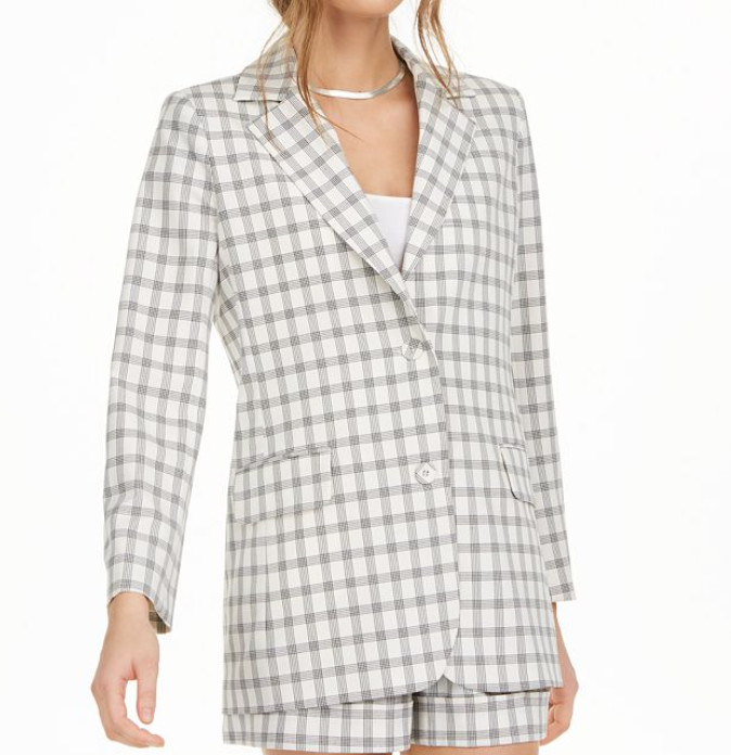 Danielle Bernstein WeWoreWhat Plaid Structured Bl… - image 1