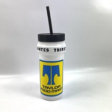 Thirst Terminator Taylor Food Mart Souvenir Vintage Drinking Sippy Cup Straw