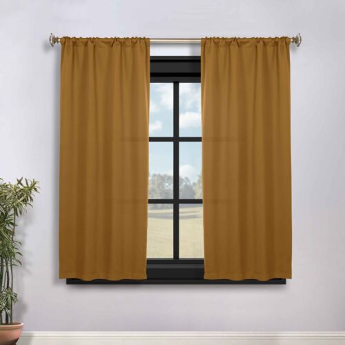 Solid 36" Wide Machine Washable Room Darkening Blackout Curtains, Set of 2 - Picture 54 of 317